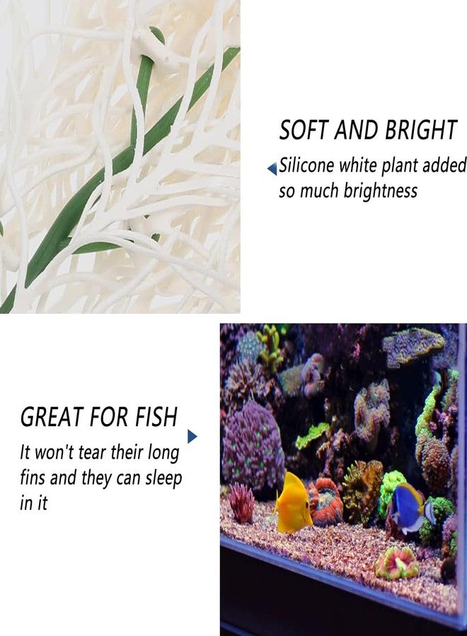 HALONTIN Aquarium Plants Silicone White Fish Tank Decorations Plastic Plants Betta Fish Tank Accessories Aquarium Decor - Image 2